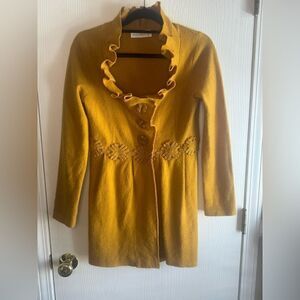 Anthropologie Charlie & Robin Alice in Autumn yellow Sweatercoat size S